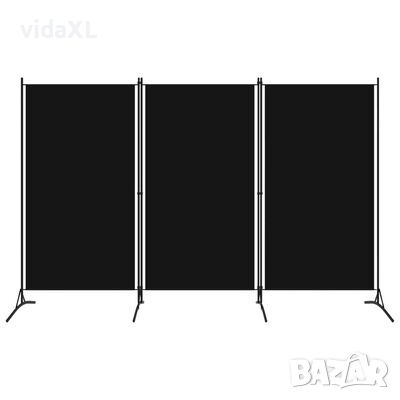 vidaXL Параван за стая, 3 панела, черен, 260x180 см(SKU:320734, снимка 1 - Паравани - 45478350