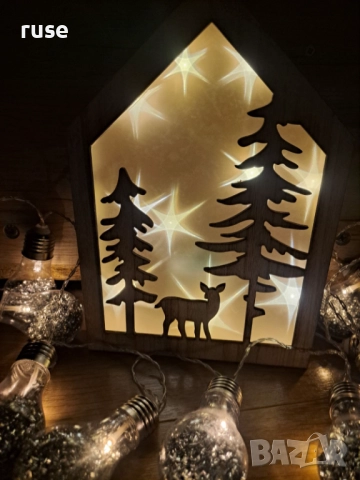 НОВА! Коледна декоративна къщичка с LED светлини, снимка 4 - Декорация за дома - 52405191