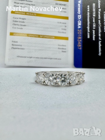 Сребърни пръстен с мойсанит (Диамант) 2.5 карата