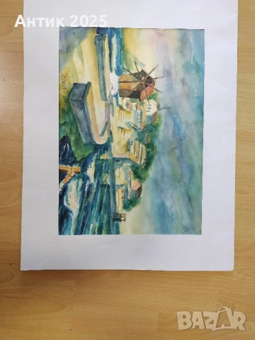 Старият Несебър акварел, снимка 5 - Картини - 52243580