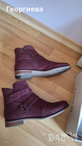 Естествен велур актуално бордо, снимка 3 - Дамски боти - 52207768