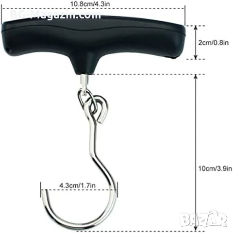 Точен електронен кантар везна дигитален за самолетен багаж куфари храна риболов кухненски домашен, снимка 7 - Везни - 50921422