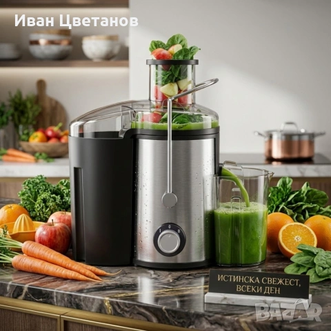 Сокоизстисквачка Muhler MJ-600S, 600W, Корпус и цедка от неръждаема стомана, 2 скорости + Turbo