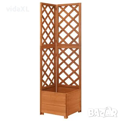 vidaXL Ъглов плантер с пергола, 40x40x150 см, чам масив（SKU:316411）, снимка 1 - Други - 48104632