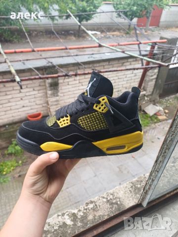 спешно! nike jordan 4 thunder black and yelow, снимка 1 - Маратонки - 45420221