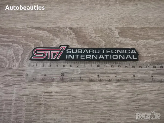 Subaru STI емблема черно с червено, снимка 2 - Аксесоари и консумативи - 50161234