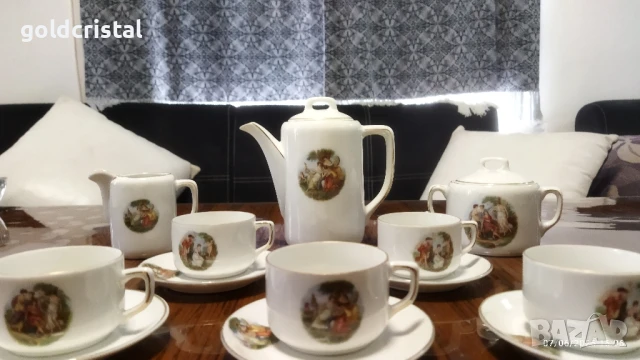 старинен порцелан Чехословакия чашки за кафе трите грации, снимка 2 - Антикварни и старинни предмети - 50587749
