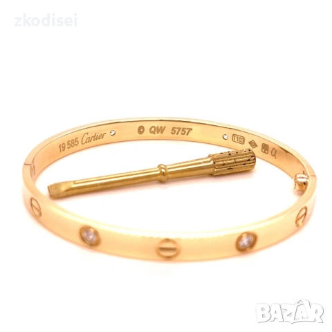 Златна дамска гривна Cartier 27,13гр. 14кр. проба:585 модел:36900-5, снимка 3 - Гривни - 53628658