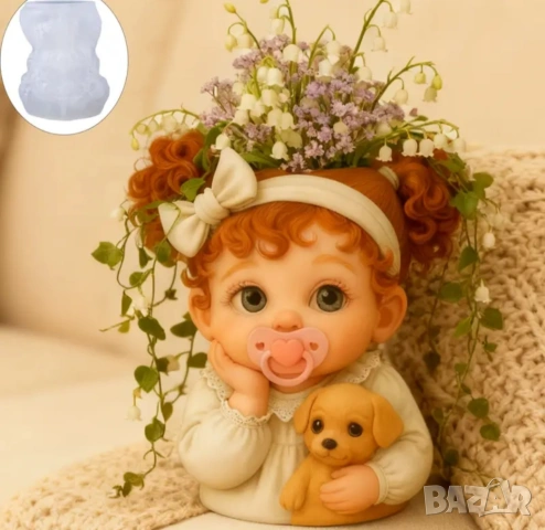 Молд кашпа момиче (2), снимка 2 - Форми - 53733567