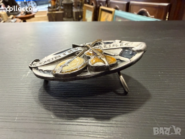 Винтидж катарама за колан посветена на кънтри музиката. №7990, снимка 8 - Антикварни и старинни предмети - 53934422