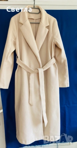 Палта дамски, р-ри S/XS, 2 вида - сиво без забележки - € 37 и светло бежово, ново - € 18, снимка 2 - Палта, манта - 54159374