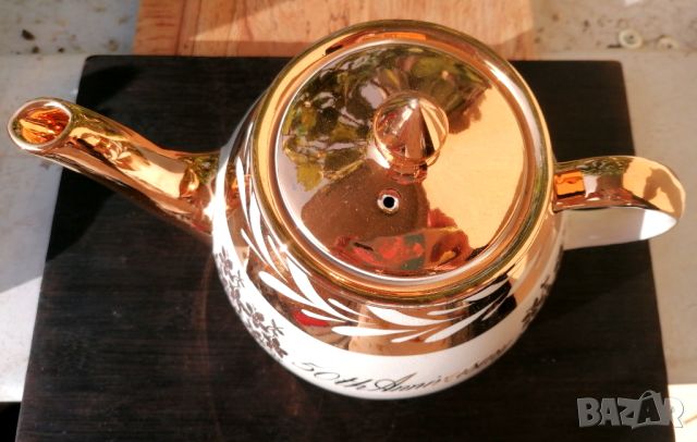 Златен чайник и захарничка⚜️ Staffordishire Gibson⚜️, снимка 5 - Декорация за дома - 45495379