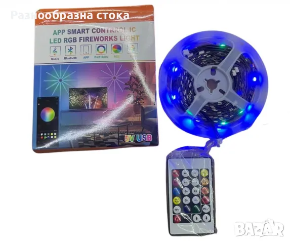 Дигитална LED лента за монтаж с ефект фойерверки, снимка 1 - Лед осветление - 47447129