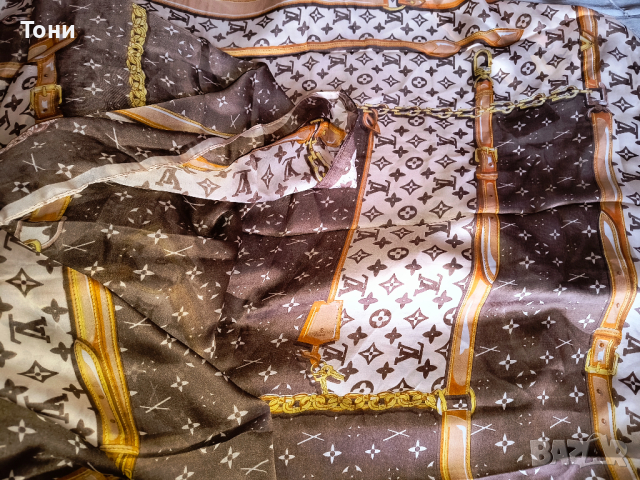 Шал "Louis Vuitton" Lv  silk soie, снимка 11 - Шалове - 44953222