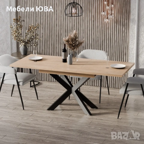 Трапезна маса ЛОРЕНТО Al– разтегателна, снимка 6 - Маси - 52663050