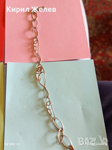 Сребърна гривна проба 925 с овални елементи и закопчалка тип папагал 43101, снимка 5 - Гривни - 52603264