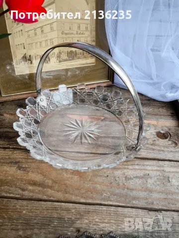 Антикрен комплект кристал и сребро , снимка 11 - Антикварни и старинни предмети - 49897220