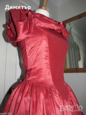 Рокля във викториански стил цвят вишна, снимка 10 - Рокли - 54242954