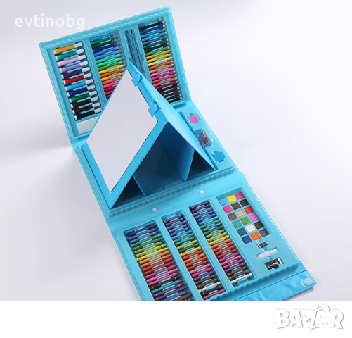 Детски комплект за рисуване в куфар от 208 части / Цвят: Син, розов. /  *ПРОМОЦИЯ*, снимка 2 - Образователни игри - 54049964