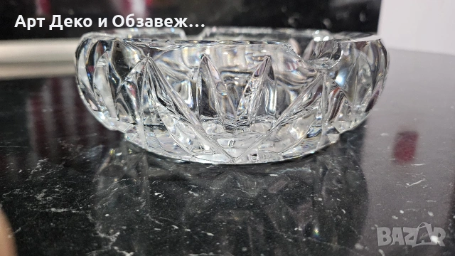 Кристален пепрлник за пури, снимка 3 - Антикварни и старинни предмети - 53704109