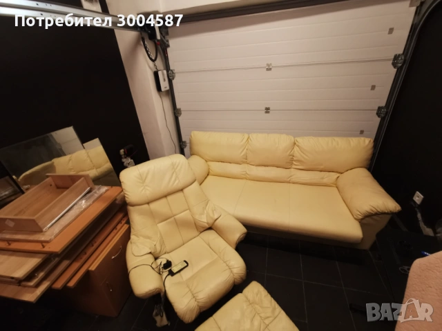 Продавам диван + вибромасажен стол от еко кожа, снимка 2 - Дивани и мека мебел - 53231311