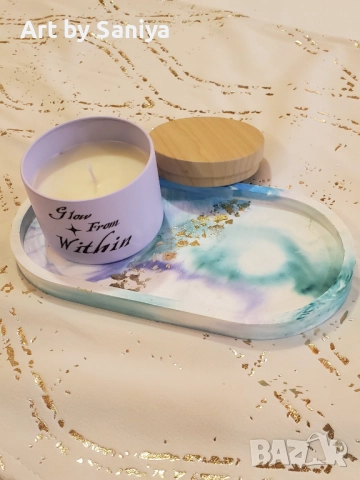 Арома свещ ръчно изработена, снимка 2 - Декорация за дома - 52559475