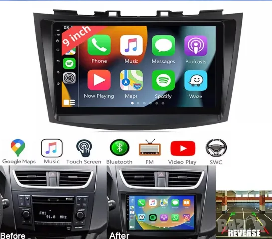 Мултимедия, за  Suzuki Swift 4, 2011-2017, Навигация, с Android, плеър, двоен дин, плеър, 2DIN Swift, снимка 2 - Аксесоари и консумативи - 50145943