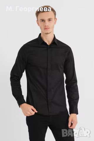 ОРИГИНАЛНА! Мъжка риза Armani Exchange в черно, черна, снимка 1