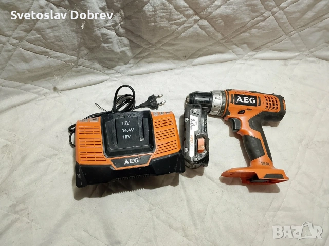 акумулаторен винтоверт AEG 18v комплект с батерия и зарядно