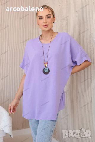 Голяма дамска блуза с висулка, 14цвята , снимка 12 - Тениски - 46429633