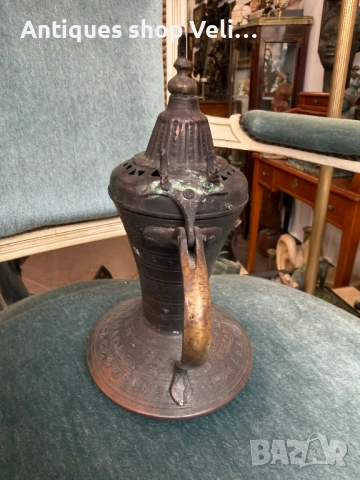 Стар арабски/османски меден съд 19в. №8046, снимка 4 - Антикварни и старинни предмети - 54024722