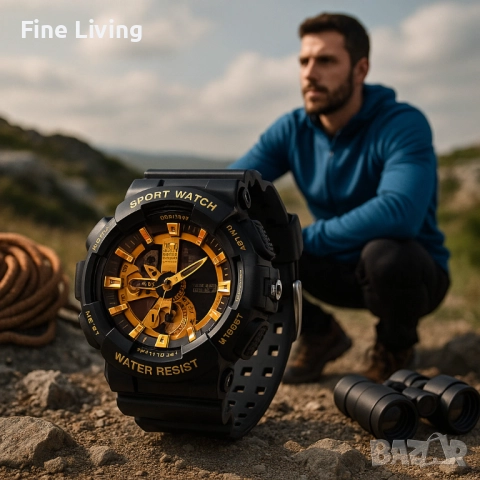 Мъжки мултифункционален часовник - Спортен, водоустойчив и удароустойчив, снимка 2 - Мъжки - 52073048