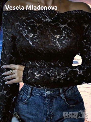 Дантелена дамска блуза, снимка 3 - Корсети, бюстиета, топове - 45113197