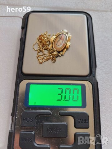 Златно колие"медальон"с емайлирана богородица, снимка 13 - Колиета, медальони, синджири - 46261197