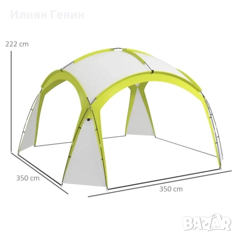 Беседка за събития Outsunny, 3,5 x 3,5 м , снимка 3 - Градински мебели, декорация  - 51563351