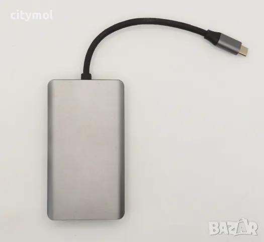 10 в 1 USB C хъб, алуминиев, 3xUSB , HDMI 4K, 1080P VGA, SD,TF, PD, 1000 Mb LAN, Audio , снимка 4 - Други - 46981132