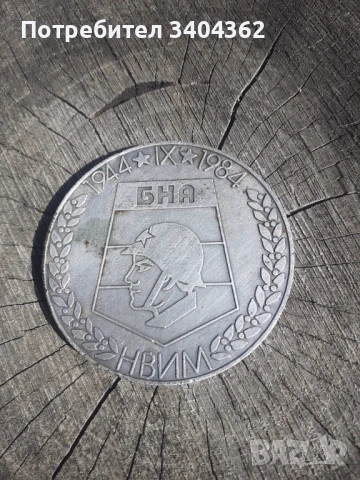 Настолен медал плакет 40 г. БНА, снимка 1