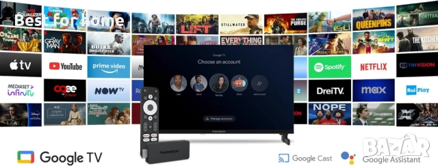 THOMSON Streaming Stick 140, Google TV, 4K UHD, Гласово управление, Google Cast, снимка 6 - Друга електроника - 53756057