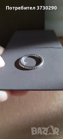 Златен пръстен 14к бяло злато , снимка 3 - Пръстени - 53627389