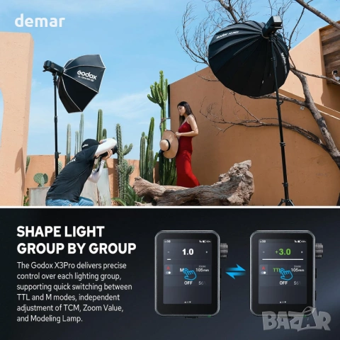 Godox X3 Pro N, 2.4G безжичен сензорен екран, предавател за светкавица, снимка 4 - Светкавици, студийно осветление - 54216101