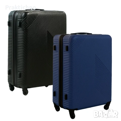 Пътнически куфар на колела TRIZAND, син / черен, 43 см х 65 см х 25 см, снимка 1