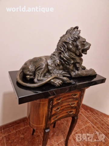 Уникална голяма антикварна бронзова френска фигура пластика статуетка , снимка 3 - Антикварни и старинни предмети - 53098144