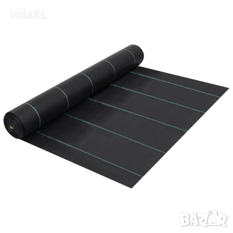 vidaXL Мрежа за мулчиране, матово черна, 1x200 м（SKU:313063）