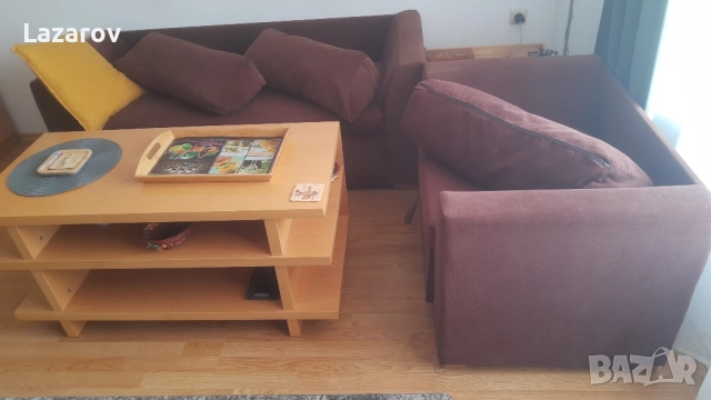 Разтегателен диван и разтегателен фотьойл с ракли и матраци за 250 лева, снимка 2 - Дивани и мека мебел - 51868735