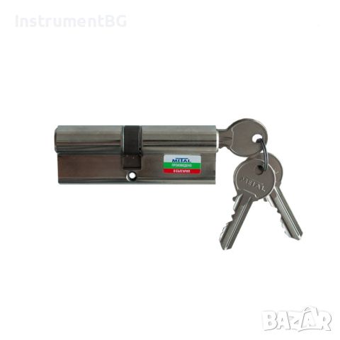 Секретна ключалка /патрон/ Метал 85 х 40 х 45мм, 3 ключа, DIN, никел, снимка 1 - Входни врати - 45288957