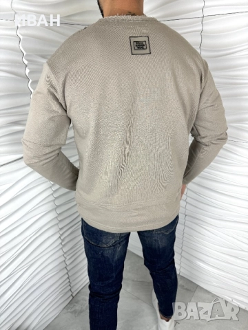 Мъжка блуза в бежов цвят с ефектен ръкав, снимка 2 - Блузи - 52968248