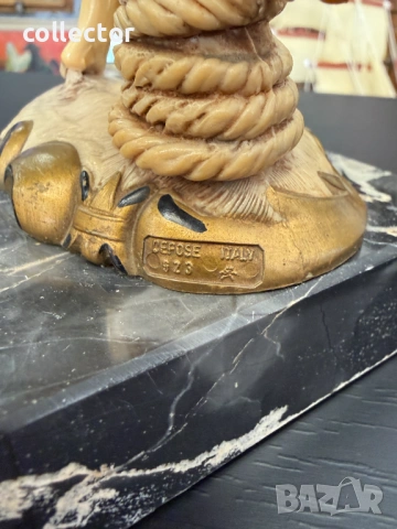 Италианска статуетка „Младият рибар" - Amilcare Simonetti No7969, снимка 6 - Колекции - 53871322