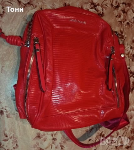 PAOLO BOCELLI Оригинал Нова Кожена Дамска Раница 