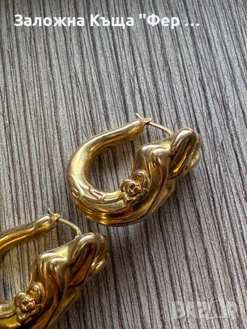 Златни обици 14карата, снимка 4 - Обеци - 53427887