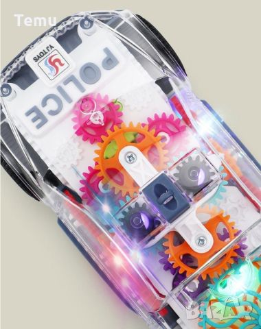 Музикална и светеща, прозрачна, полицейска кола играчка за деца, снимка 13 - Коли, камиони, мотори, писти - 46452215